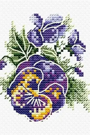 Special Offer Pansies SM-630 Counted Cross Stitch Kit