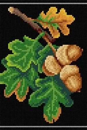 Low Price Needlepoint canvas for halfstitch without yarn Oak 3247F - Printed Tapestry Canvas