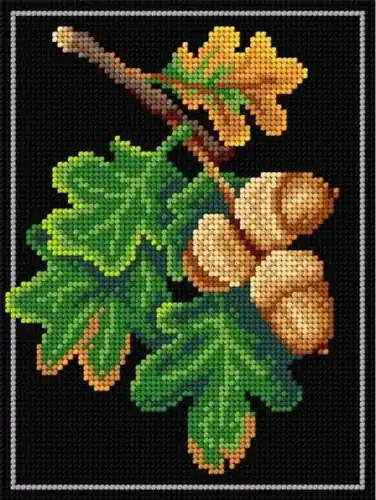 Low Price Needlepoint canvas for halfstitch without yarn Oak 3247F - Printed Tapestry Canvas