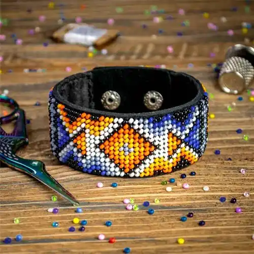 Bead embroidery kit on artificial leather FLBB-023 Grab Now
