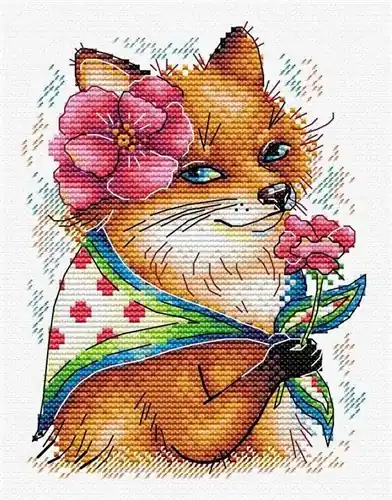 Beautiful Fox M-359 / SM-359 Counted Cross-Stitch Kit One Day Deal