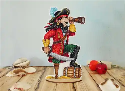Certified Brave Pirate SR-450 Plastic Canvas Counted Cross Stitch Kit