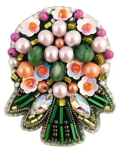 Last Chance BP-273C Beadwork kit for creating bro–æch Crystal Art "Bouquet"