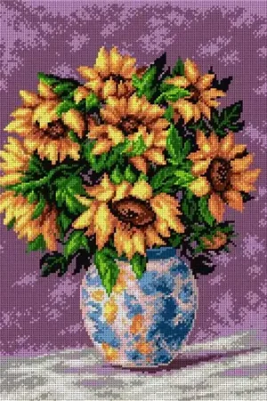 Gobelin canvas for halfstitch without yarn Sunflowers 2153M Next Day Delivery