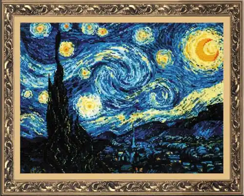 Special Offer Starry Night after Van Gogh`s Painting R1088 Counted Cross Stitch Kit