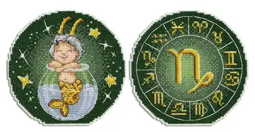 Zodiac Signs. Capricorn SR-704 Plastic Canvas Counted Cross Stitch Kit Buy Direct