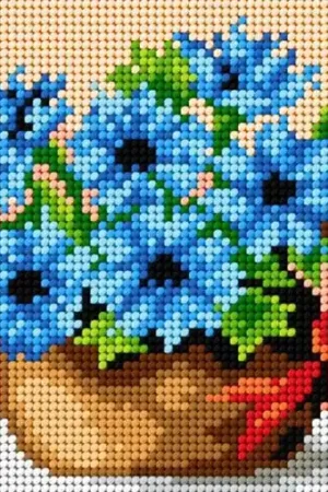 Gobelin canvas for halfstitch without yarn Basket of Cornflowers Next Day Delivery