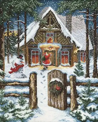 Cross-stitch kit M-368C "On the eve of the holidays" Final Sale