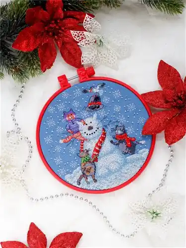 Cross stitch kit Snowman cat AHM-026 Affordable