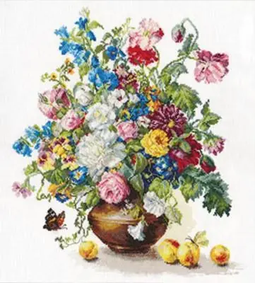 Poetry of Flowers. Fragrance of Summer 2-23 Counted Cross Stitch Kit Direct From Factory