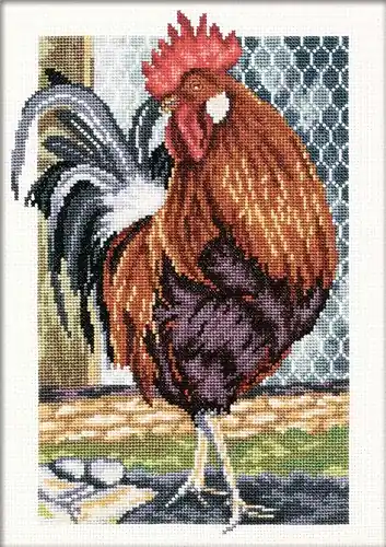 Rooster on the Walk M350 Counted Cross Stitch Kit Save Now