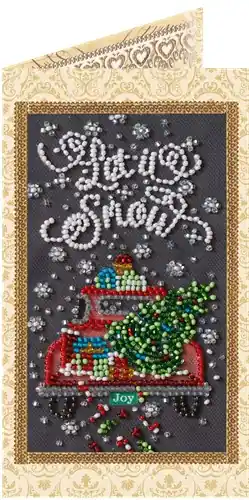 Place Order Postcard cross-stitch kit - Snow holiday AO-152