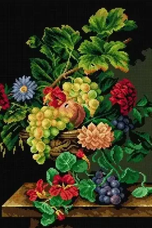 Discount Gobelin canvas for halfstitch without yarn after Jean-Claude Rubellin - Still Life with Flowers