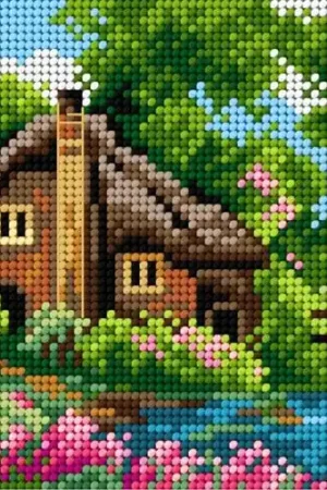 Last Chance Needlepoint canvas for halfstitch without yarn Summer 2561D - Printed Tapestry Canvas
