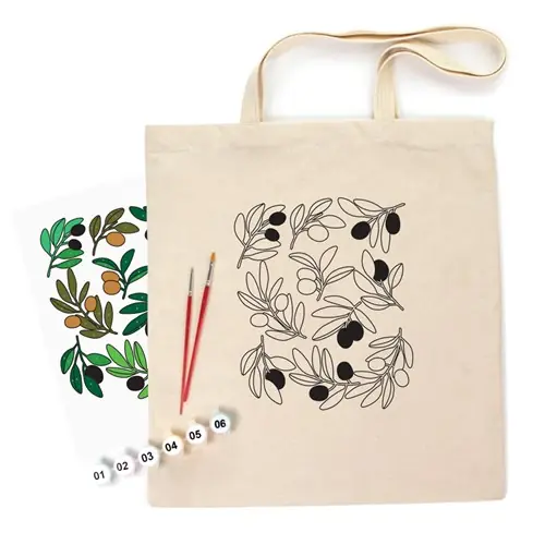 Rosa Talent Olives - Shopper Coloring Kit. Ecobag Painting Kit, Cotton 0.03 lb/in2, 14.96*16.54 inches. Discount