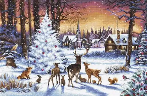 Wholesale Counted Cross Stitch Kit Christmas Wood Leti947