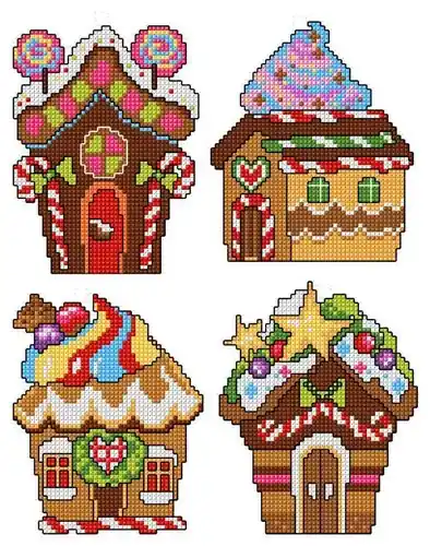 Limited Offer "Gingerbread Houses" 127CS Counted Cross-Stitch Kit