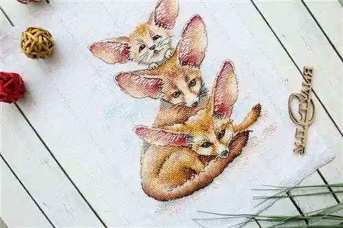 Shop Now Fennec Fox Family SM-509 Counted Cross Stitch Kit
