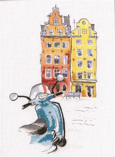 Cross-stitch Kit with printed background "Paint by Threads" DT-M014 Grab Now