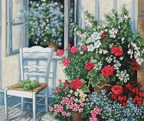 Terrace with Flowers BU4017L Counted Cross-Stitch Kit Best Choice