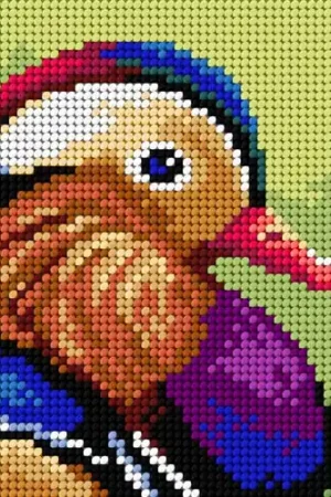 Authentic Gobelin canvas for halfstitch without yarn Mandarin Duck 3514D