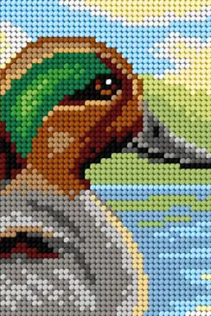 Low Price Gobelin canvas for halfstitch without yarn Teal Duck 3512D