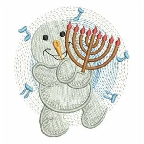 Big Sale Chanukah Snowman Embroidery Design