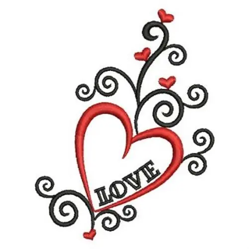Heart Love Embroidery Design Limited Edition