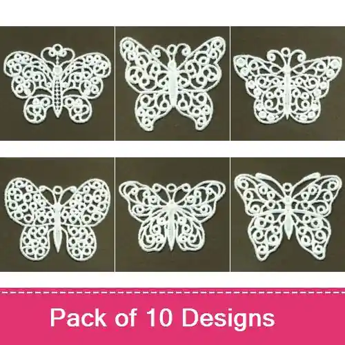 Price Drop FSL Filigree Butterfly Embroidery design pack by Wind Bell Embroidery, Embroidery Packs on EmbroideryDesigns.com