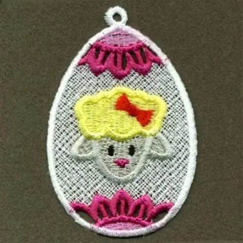 Seasonal Sale FSL Egg Lamb Embroidery Design