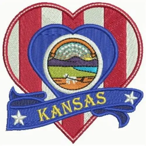 Save Now Patriotic Kansas Embroidery Design