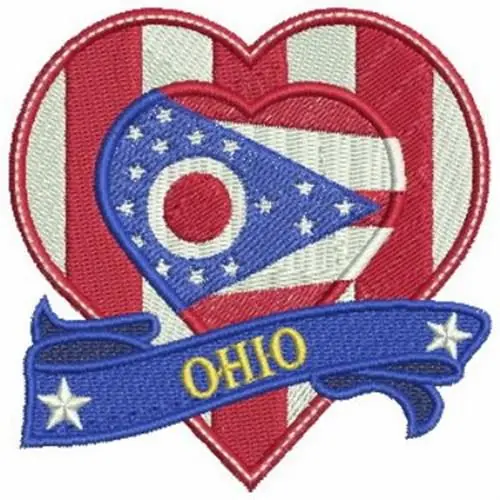 Today Only Patriotic Ohio Embroidery Design