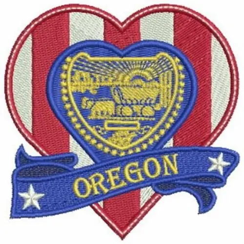 Patriotic Oregon Embroidery Design Hot Deal