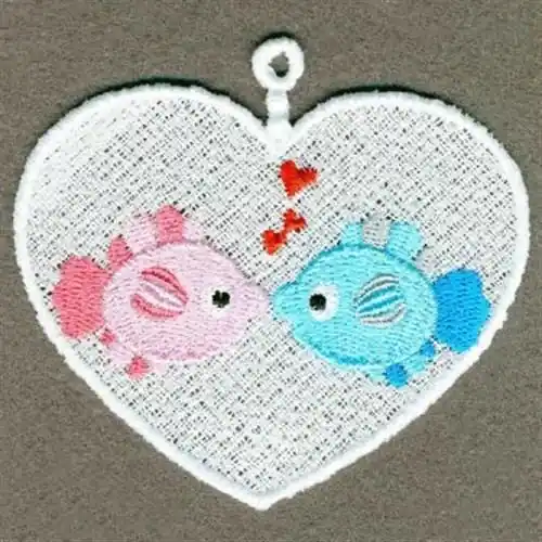 FSL Fishes in Love Embroidery Design Place Order