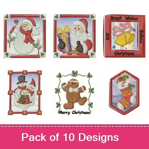Christmas Paintings Embroidery design pack by Wind Bell Embroidery, Embroidery Packs on EmbroideryDesigns.com Instant Buy