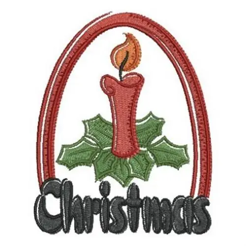 Christmas Painting Candle Embroidery Design Modern