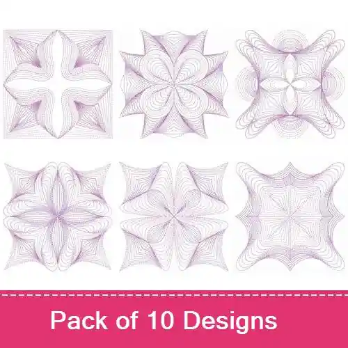 Rippled Symmetry Quilts 2 Embroidery design pack by Wind Bell Embroidery, Embroidery Packs on EmbroideryDesigns.com Don’t Miss Out