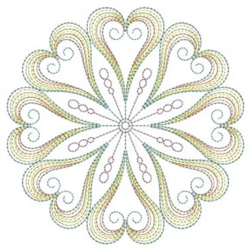 Colorful Rippled Circle Embroidery Design Factory Price