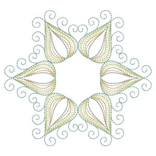 High Quality Colorful Rippled Star Embroidery Design