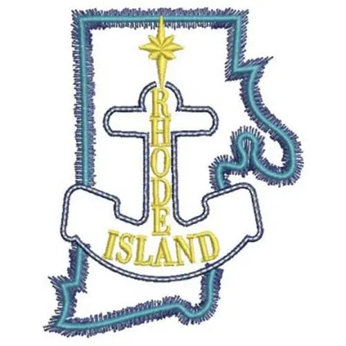 Free Delivery Neon Rhode Island Embroidery Design