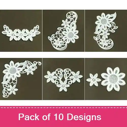 Shop Now FSL Heirloom Flower 1 Embroidery design pack by Wind Bell Embroidery, Embroidery Packs on EmbroideryDesigns.com