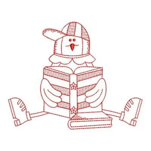 Redwork Patriotic Bird Book Embroidery Design Next Day Delivery