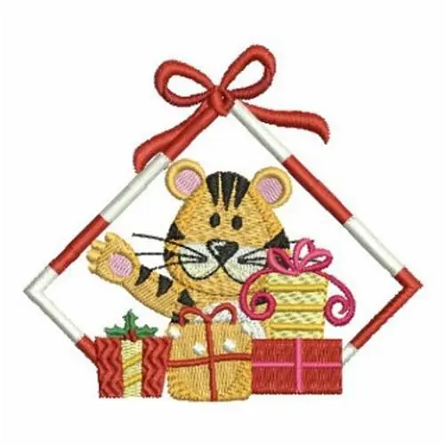 Gifts Christmas Tiger Embroidery Design Genuine
