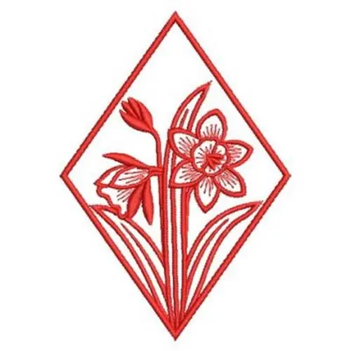 Trusted Brand Redwork Month of Jonquil Embroidery Design