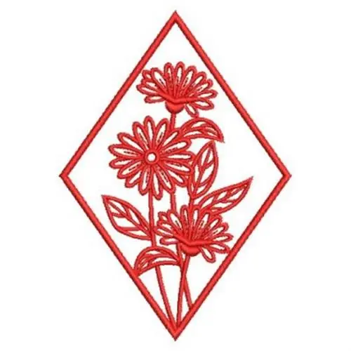 Fresh Stock Redwork Month of Daisy Embroidery Design