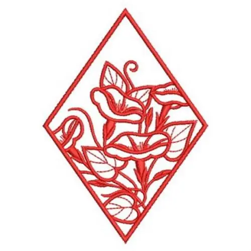 Crafted Redwork Month of Morning Glory Embroidery Design