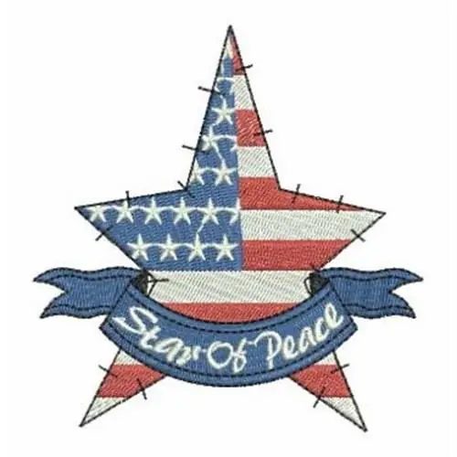 Americana Star Peace Embroidery Design Professional Grade