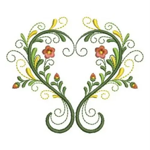 Classic Floral Heart Embroidery Design Hassle-Free Returns