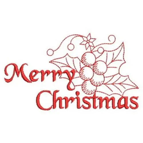 Deal Redwork Merry Christmas Embroidery Design