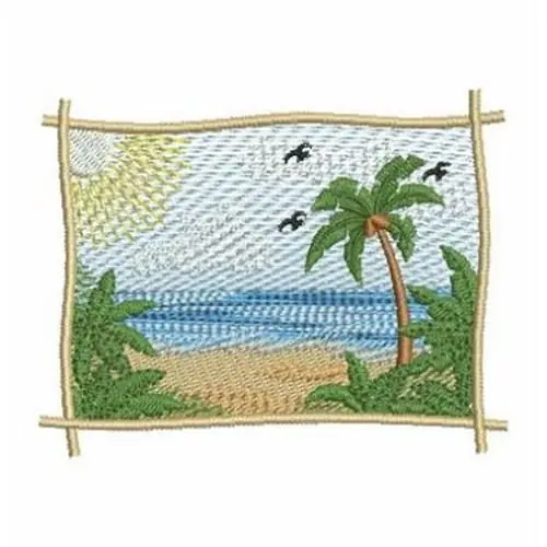 Tropical Island Embroidery Design Super Sale